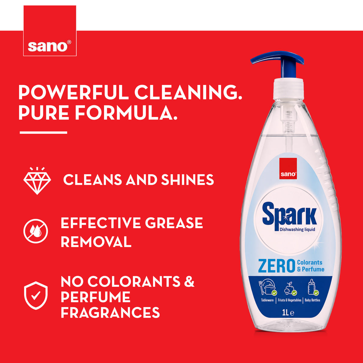 Sano Spark Dish Soap 1L Pump