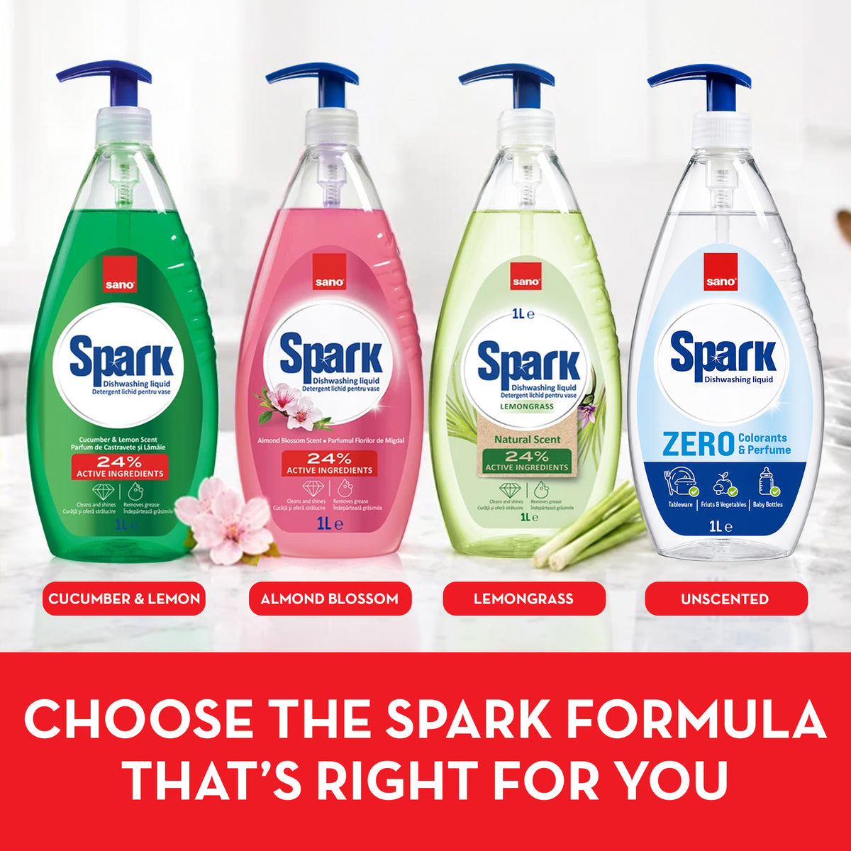 Sano Spark Dish Soap 1L Pump